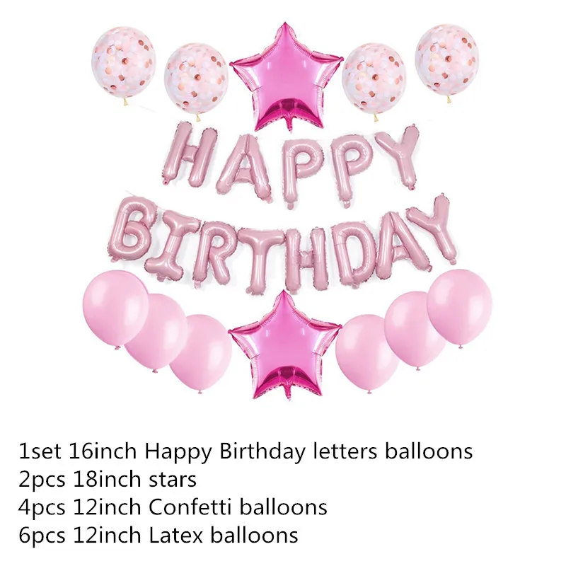 B-HBSuit4-Pink 16 дюймов буквы фольгированные шары «С Днем Рождения» Happy День рождения украшения Детские воздушные шарики с алфавитом Baby Shower поставки - Цвет: B-HBSuit4-Pink