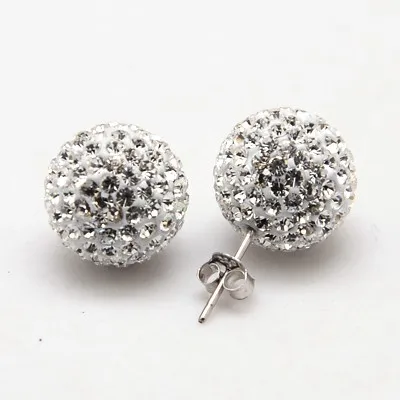 

5 Colors Crystal rhinestone ear Studs earrings jewelry accessories, with earnuts, round, 12mm, pin: 0.8mm F60