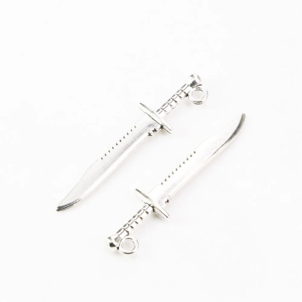 Набор из 10 винтажных ножей металлического сплава Подвески 43x10 мм ожерелья кулоны