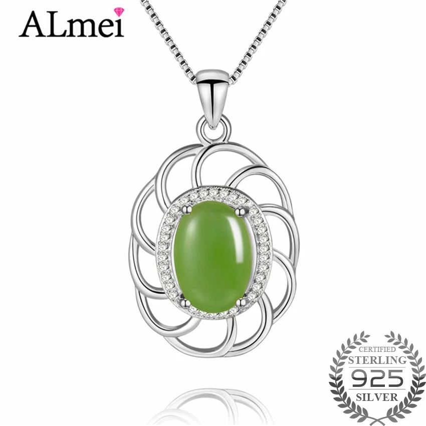 

Женское ожерелье с подвеской из серебра 925 пробы, с яшмой 5 карат