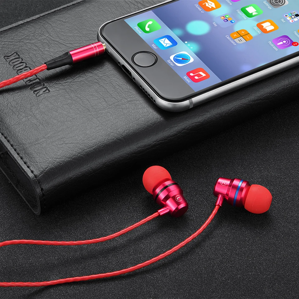 Металлические наушники с басами вкладыши спортивные микрофоном для xiaomi iPhone Samsung 3