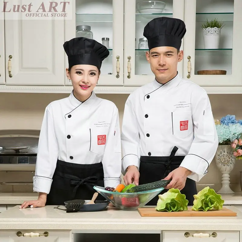 Одежда для повара белая с длинным рукавом B051C|chef clothing|cook uniformcooking clothes |