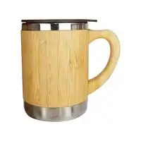 280ml 280/420/450 мл 304 Нержавеющая сталь вкладыш бамбука Внешняя рамка стакана воды с крышкой и ручкой двойной изоляцией холодной Подарочная чашка Чай - Цвет: 280ml