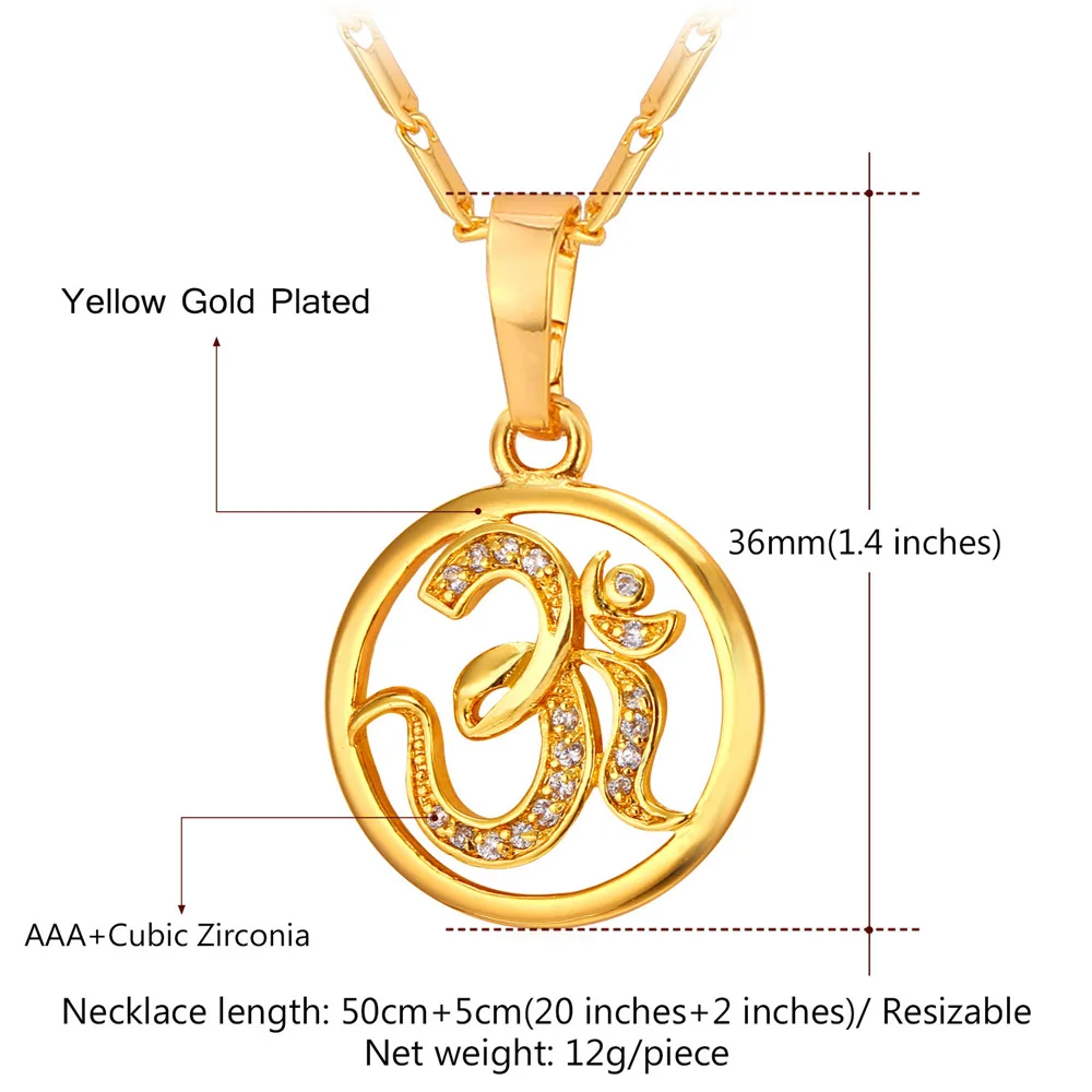 Индуизм ювелирные изделия индуизма амулет кулон для женщин/мужские золотистые