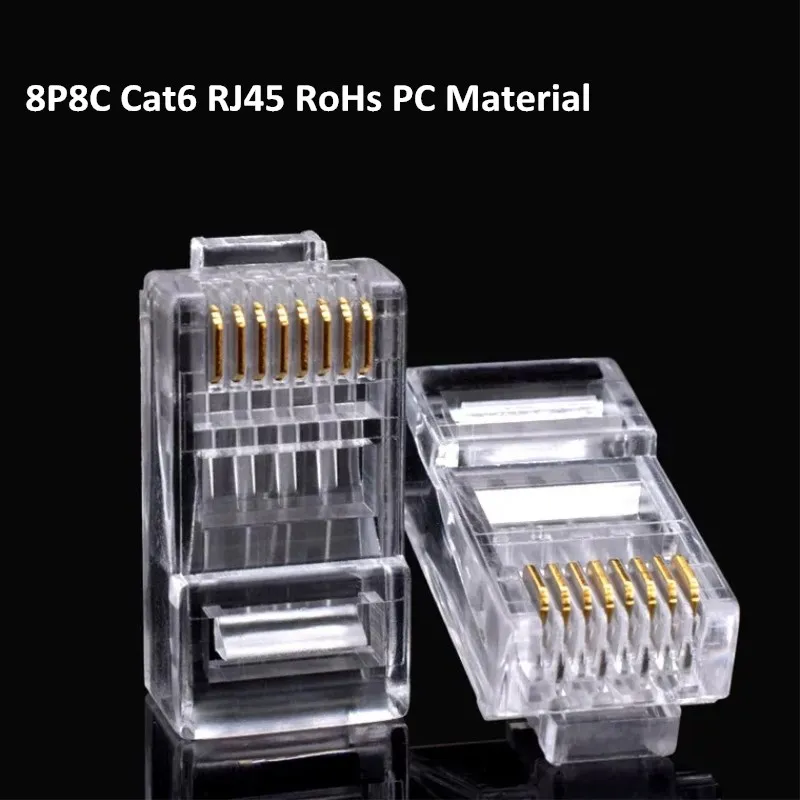 Разъемы RJ45 Cat6 UTP 8P8C позолоченный сетевой Ethernet-Кабель Неэкранированные штекеры
