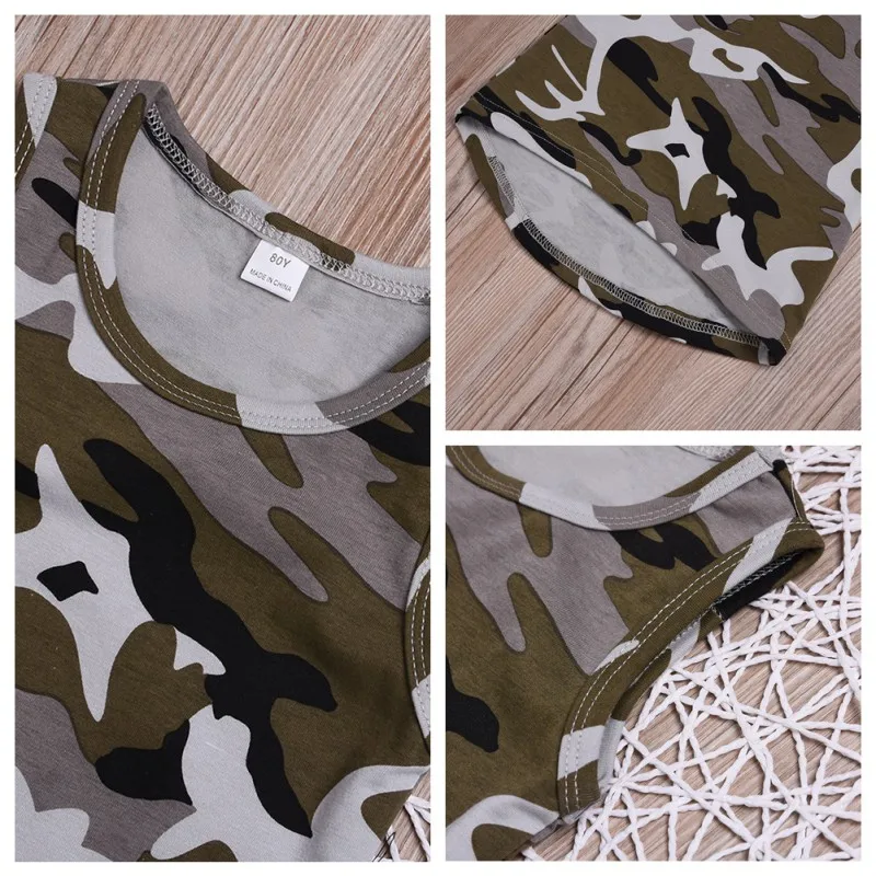 Платье для девочек летнее Повседневное платье маленьких с камуфляжным принтом