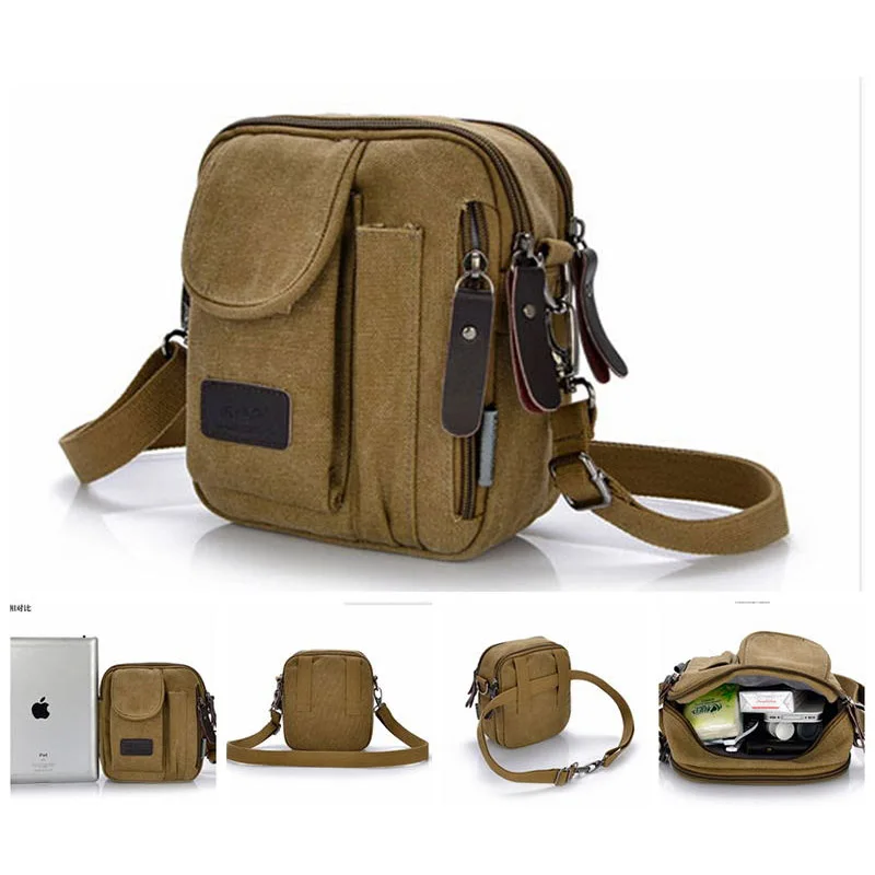 Сумка-мессенджер мужская с верхней ручкой маленькая парусиновая сумочка-тоут