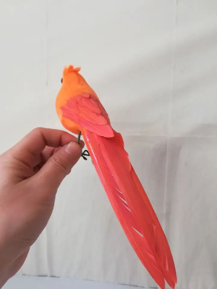 Большая 25 см имитация птицы псевдосейсара кристальная пена и перья яркая птица