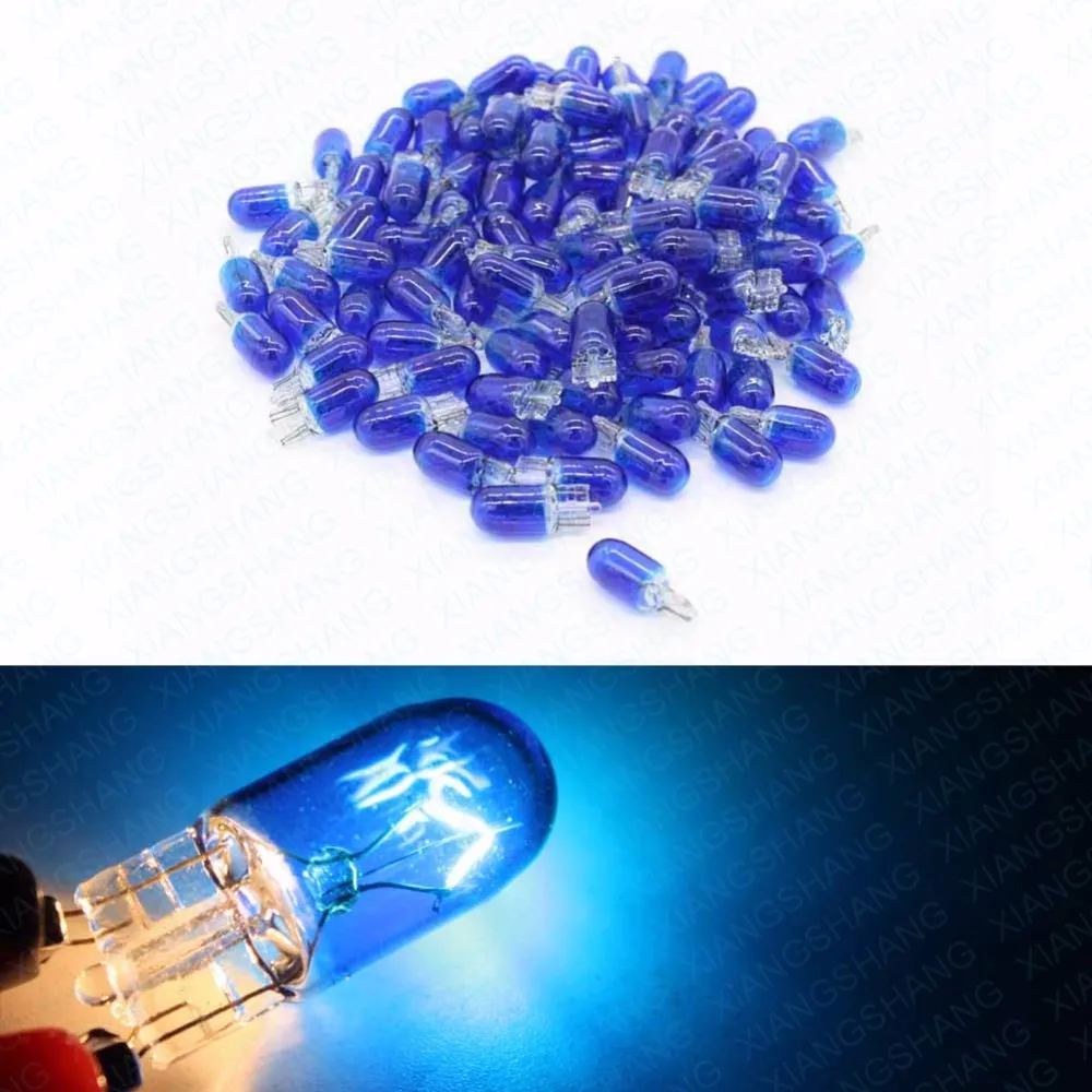 

100Pcs T10 W5W 194/501 4300K 5W Wedges Clear Car Light Source Halogen Bulb Signal Interior instrument Bulbs Lamp Auto Light Blue