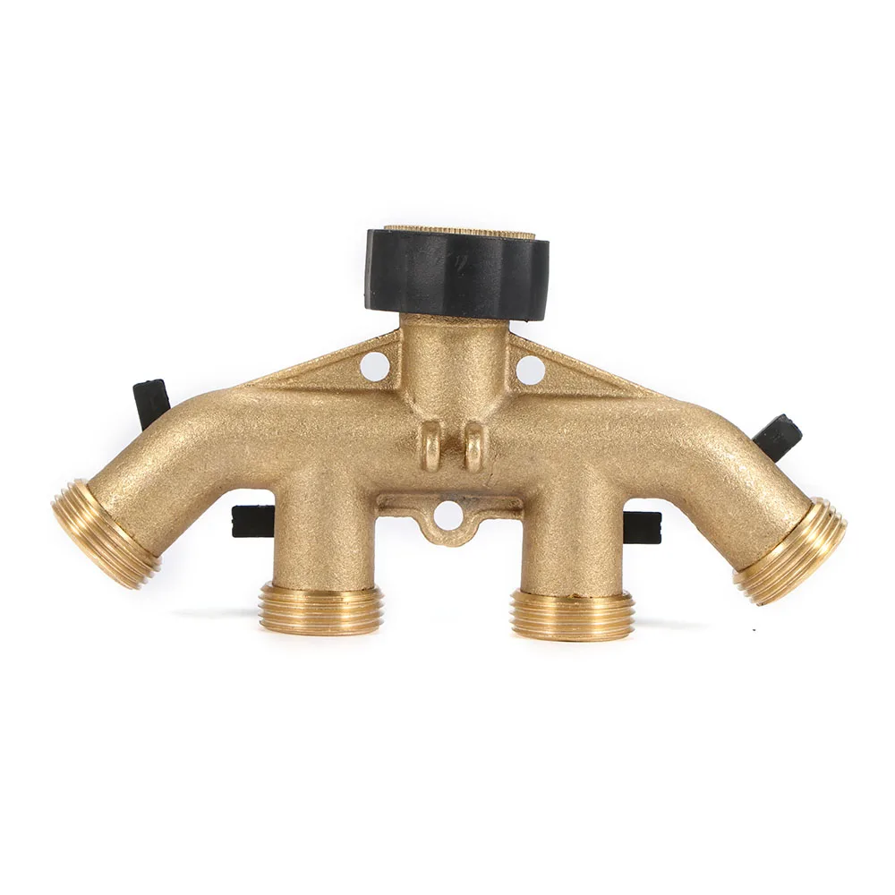 

4 Way Brass 16 × 8cm For Garden Hose Splitter 4 Way Tap Hose Connectors Water Distributor Switch