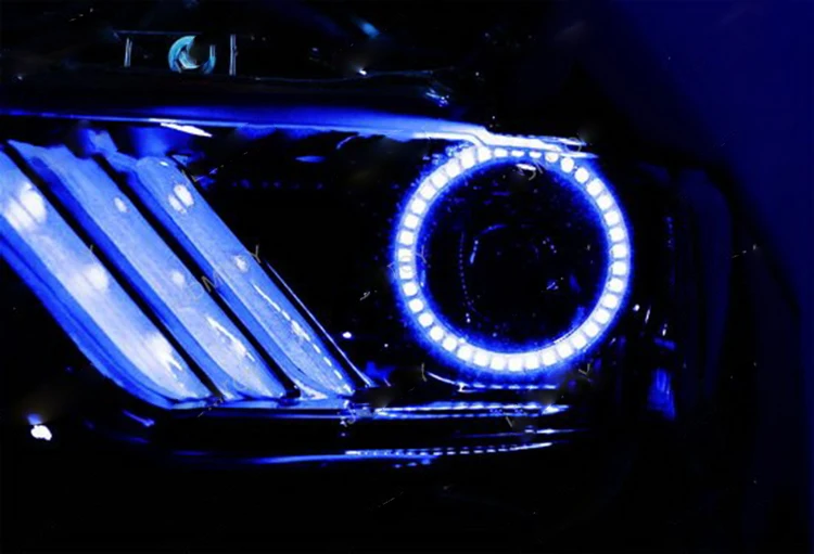 Последняя фара многоцветный RGB светодиодный ангельские глазки Halo Кольцо глаз DRL RF пульт дистанционного управления для Ford Mustang аксессуары