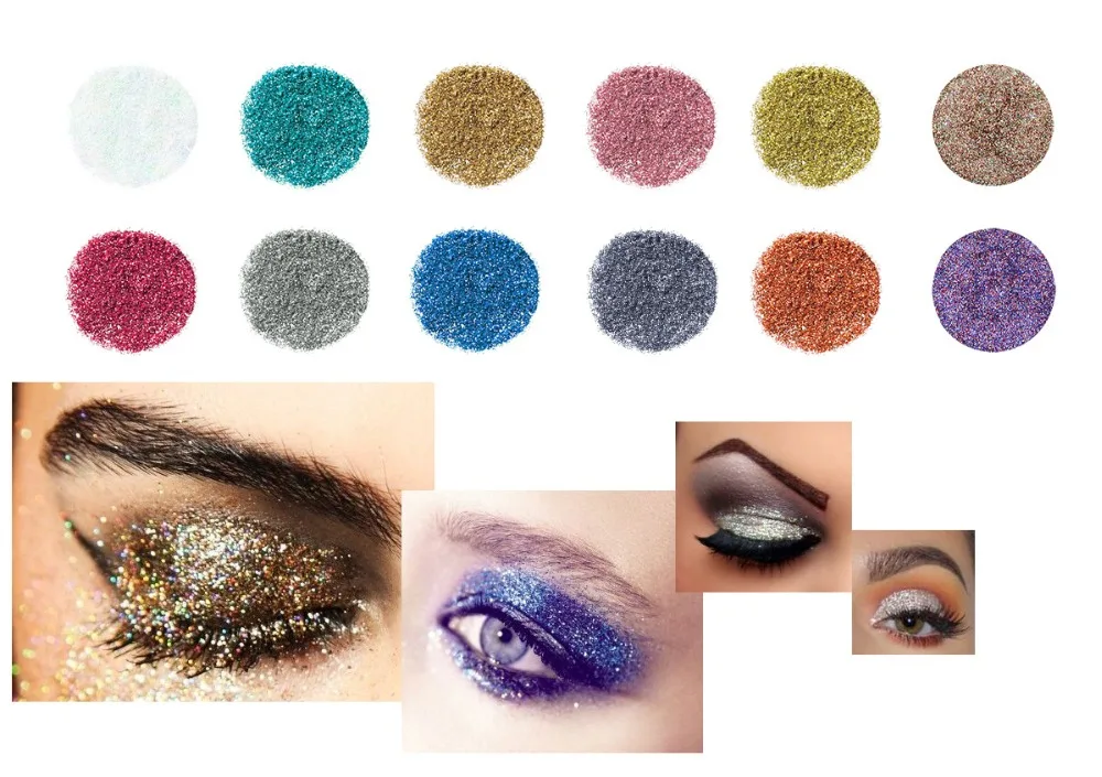 2019 popfeel Glitter Cosmetic Eyeshadow Shining 12 Piece / Set Makeup Eye |