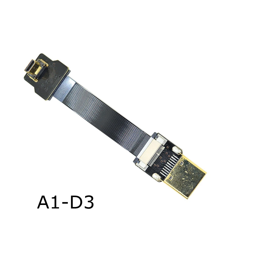 Плоский HDMI кабель для мультикоптера и аэрофотосъемки 5 100 см адаптер типа D FPV Micro