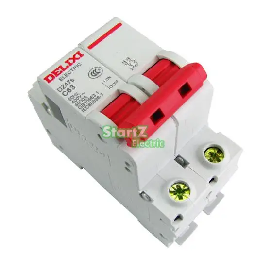 1A 2P &quotC&quot Curvers 6KA Miniature Circuit Breaker DZ47S DELIXI MCB | Breakers