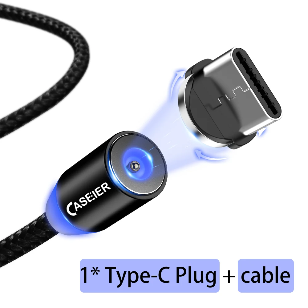 CASEIER Магнитный Micro USB кабель для iPhone X 8 7 6 6s Plus 5 для Android type C планшет Цифровое Зарядное устройство Быстрая зарядка кабель - Цвет: Type C Cable
