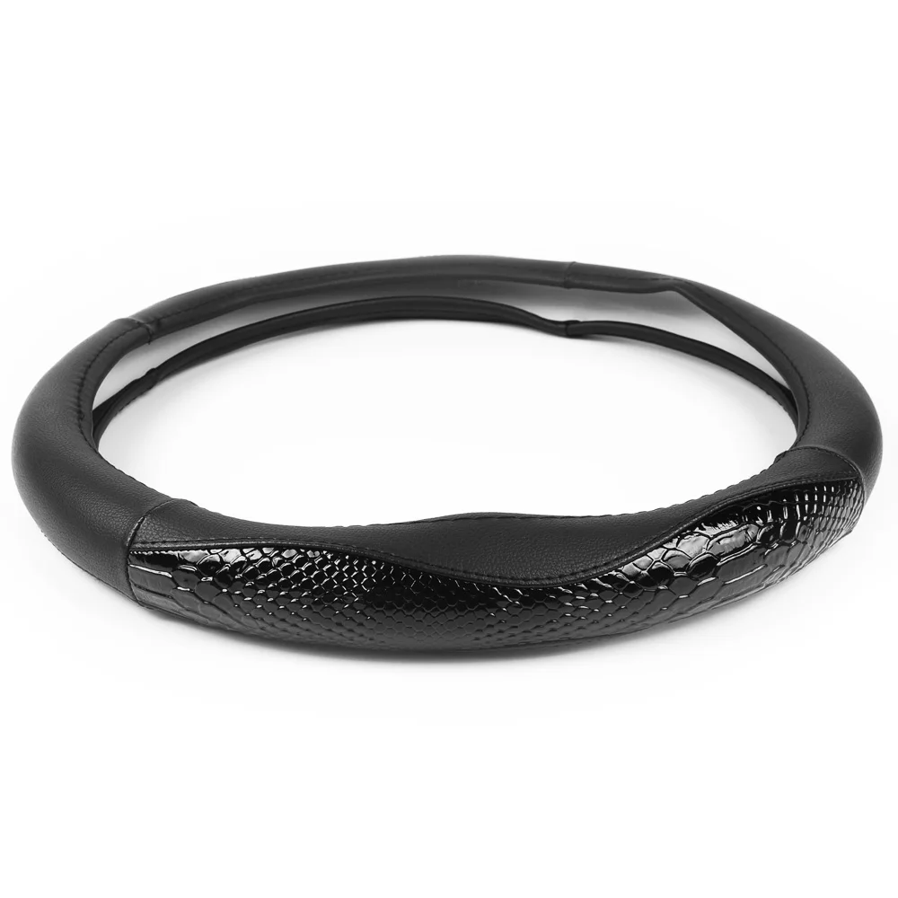 AUTOYOUTH Оплетка на руль чехол цвет: черный диаметр 37 38 см (14 56 &quot 14 96&quot) для BMW Toyota vw golf