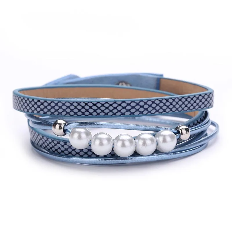 ZG Горячее предложение новый модный браслет имитация жемчуга многослойный