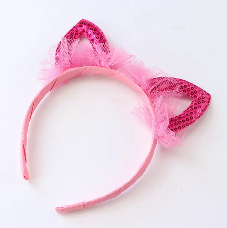 Детская Кружевная повязка на голову с кошачьими ушками|lace headband|headband for childrenhead band