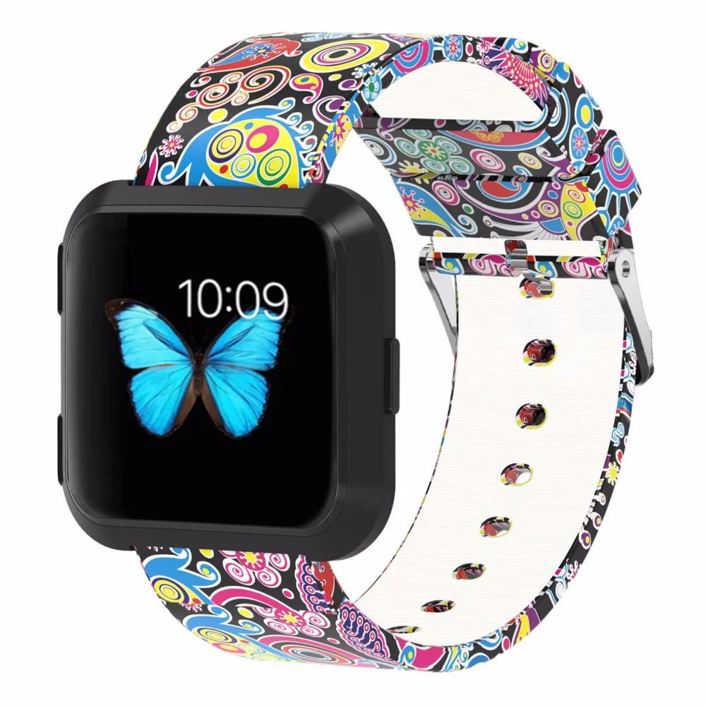Bemorcabo для Fitbit Versa Starps силиконовые цветочные аксессуары умных часов мужчин и