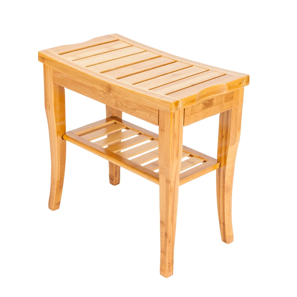 

47.5x26x44.5cm Bamboo Bath Stool Sandal Wood Color