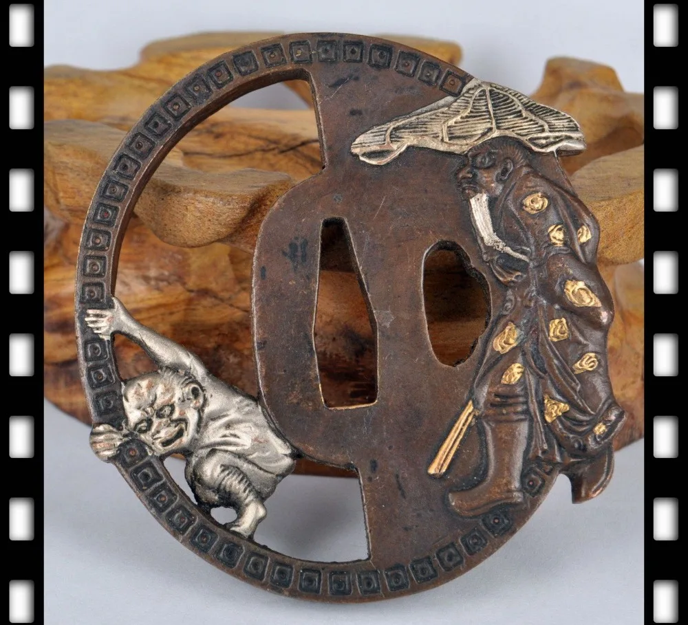 Аксессуары для японского самурайского меча медная катана tsuba #16-призраки и боги