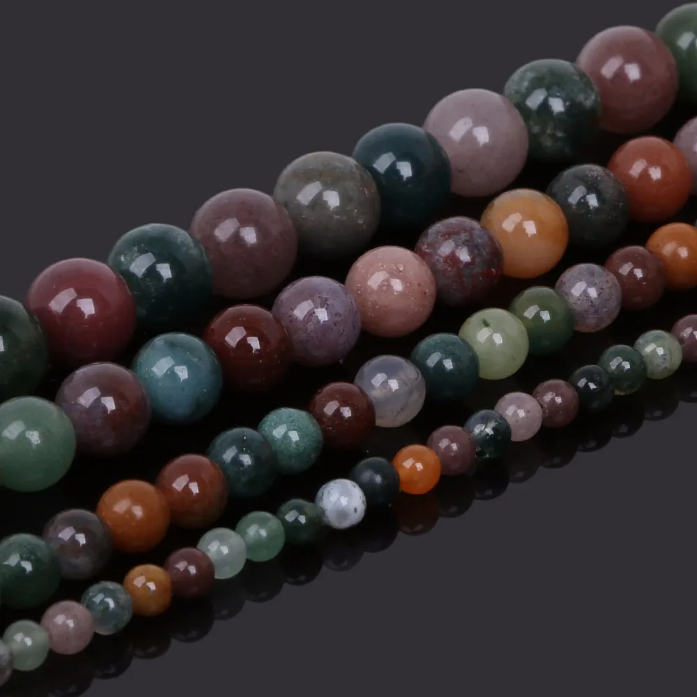 Круглые бусины из натурального камня для изготовления ювелирных изделий
