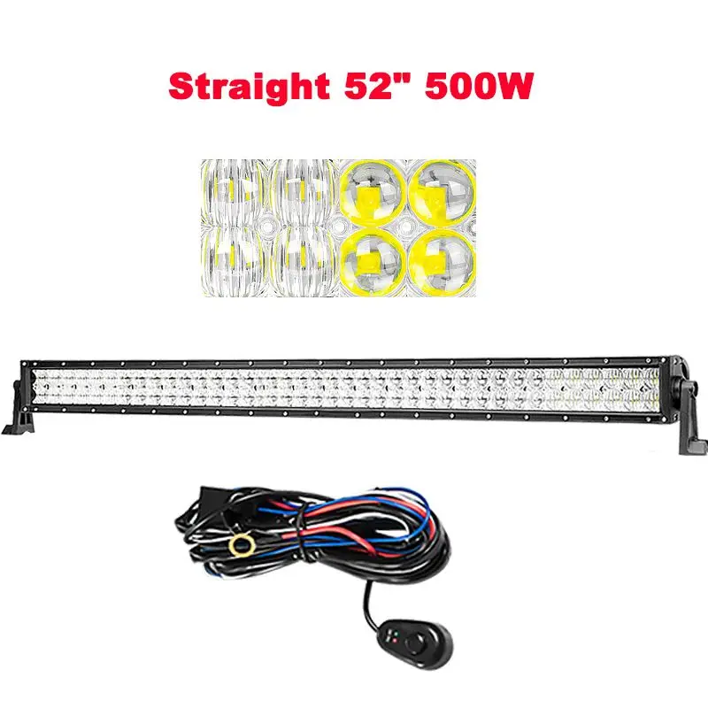500W With Wire Kit CREK 8 14 21 31 41 50 ”5D прямой внедорожный светодиодный светильник 4x4 ATV SUV светодиодный бар для Jeep 4WD 4x4 внедорожный внедорожник ATV Грузовик Лодка автомобиль - Цвет: 500W With Wire Kit