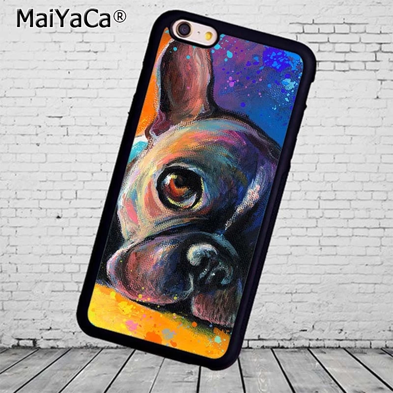 MaiYaCa водный красочный чехол для телефона с французским бульдогом iPhone 5 6 s 7 8 plus 11 12
