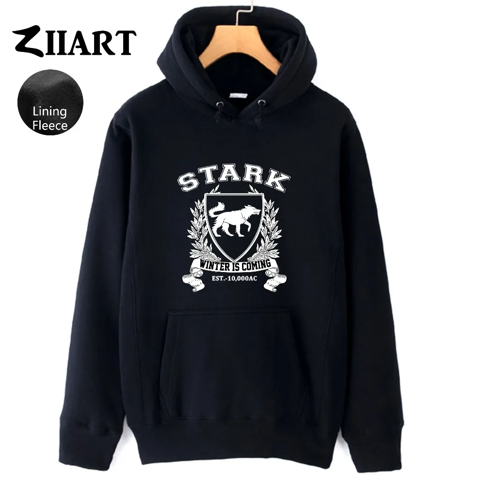 stark winter is coming dire wolf EST. Gothic Boys Man fleece Hoodie couple clothes ZIIART | Мужская одежда