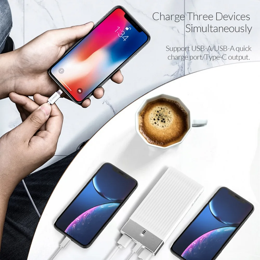 ORICO Quick Charge 3 0 Мощность банк 10000 мАч три Выход 5V2A/9V2A/12V1.5A * 1 Максимальная 18 Вт внешний