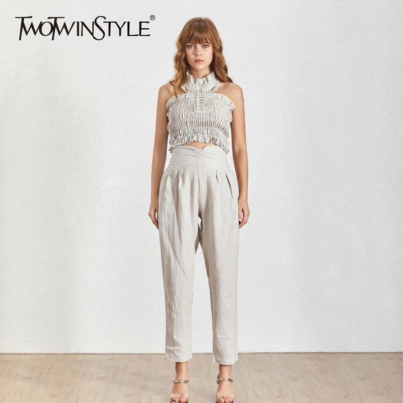 Женский комплект из двух предметов TWOTWINSTYLE летняя футболка без рукавов с