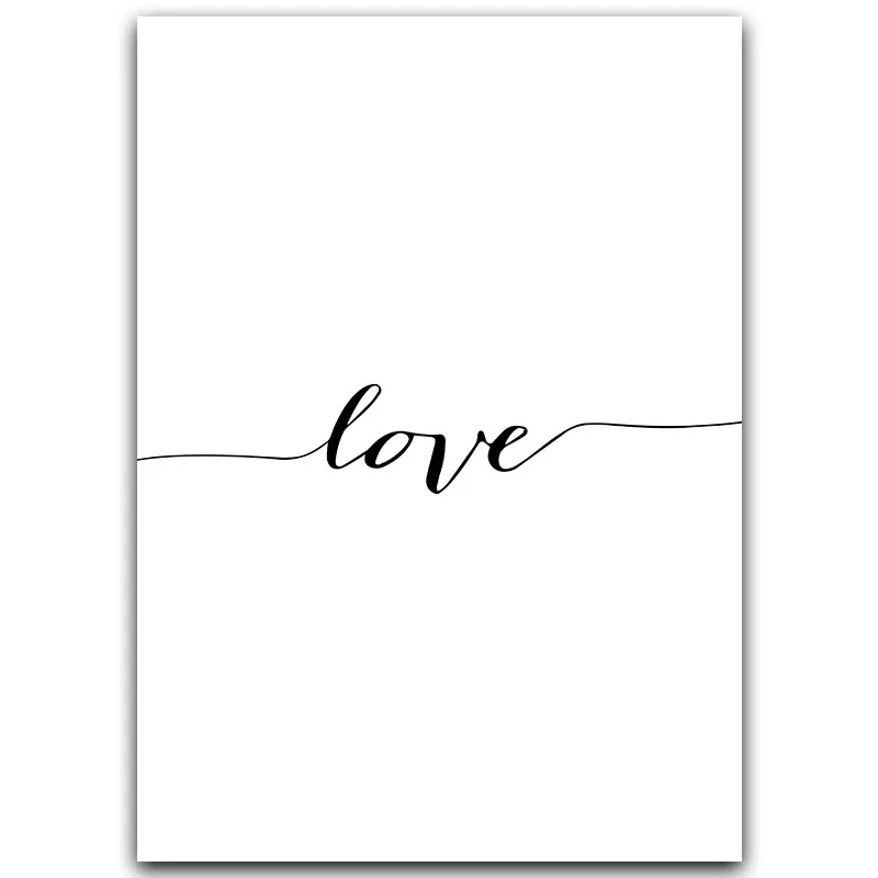 OT274-3 Черно-белый Одуванчик, перья, плакат и принт, надпись Love, настенная живопись на холсте, картина для дома, украшение стены - Цвет: OT274-3