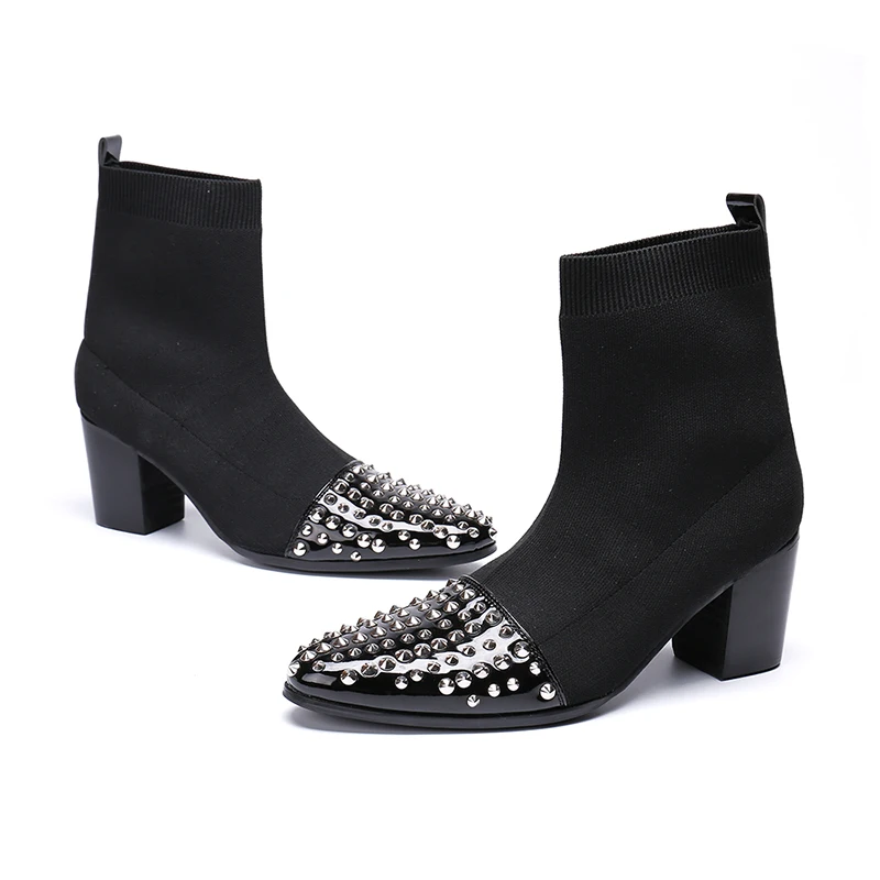 Ботинки Челси мужские зимние из натуральной кожи ботинки на высоком каблуке с