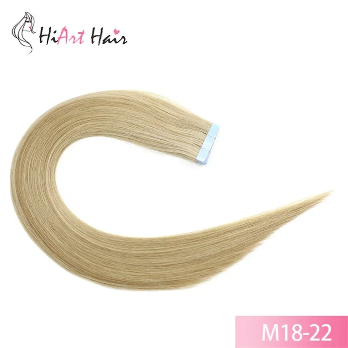 HiArt 2,5 г/шт., накладные волосы на ленте, человеческие волосы remy, для салона, двойная нарисованная лента натуральные волосы Balayage, прямые волосы 1" 20" 22"