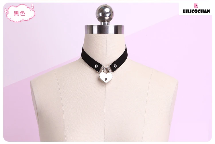 Handmade Sexy PU Choker Punk Rock Heart lock Metal Leather Collar BDSM Bondage Necklace Neckband Sex Toys for women |