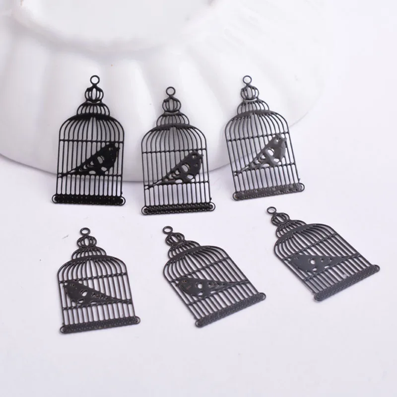 Филигрань для птиц 50 шт. шармы винно Красного цвета из латуни с подвеской в виде