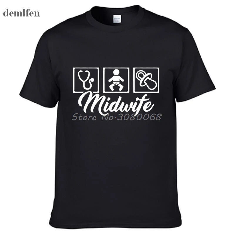 New Midwife Design T-shirt Print Casual Fashion Men Cotton Tshirt Funny T Shirt Short Sleeve Clothing Tees | Мужская одежда