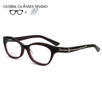 women acetate glasses frame eyewear eyeglasses reading myopia prescription lens 1 56 index 2120 b