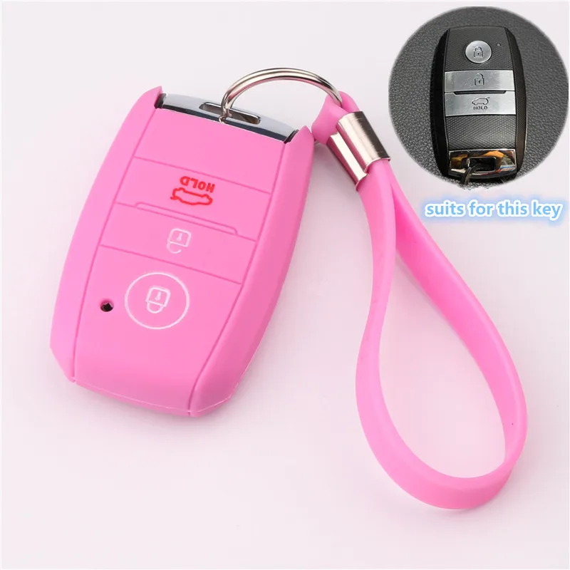 RYHX Новые 3 пуговицы силиконовый для ключа автомобиля чехол Kia Rio Sportage ceed 2016 sorento cerato
