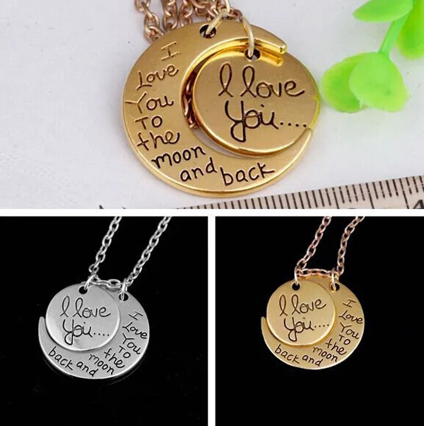 Ожерелье с подвеской I love you to the moon &amp back колье Луной солнцем для пар хороший