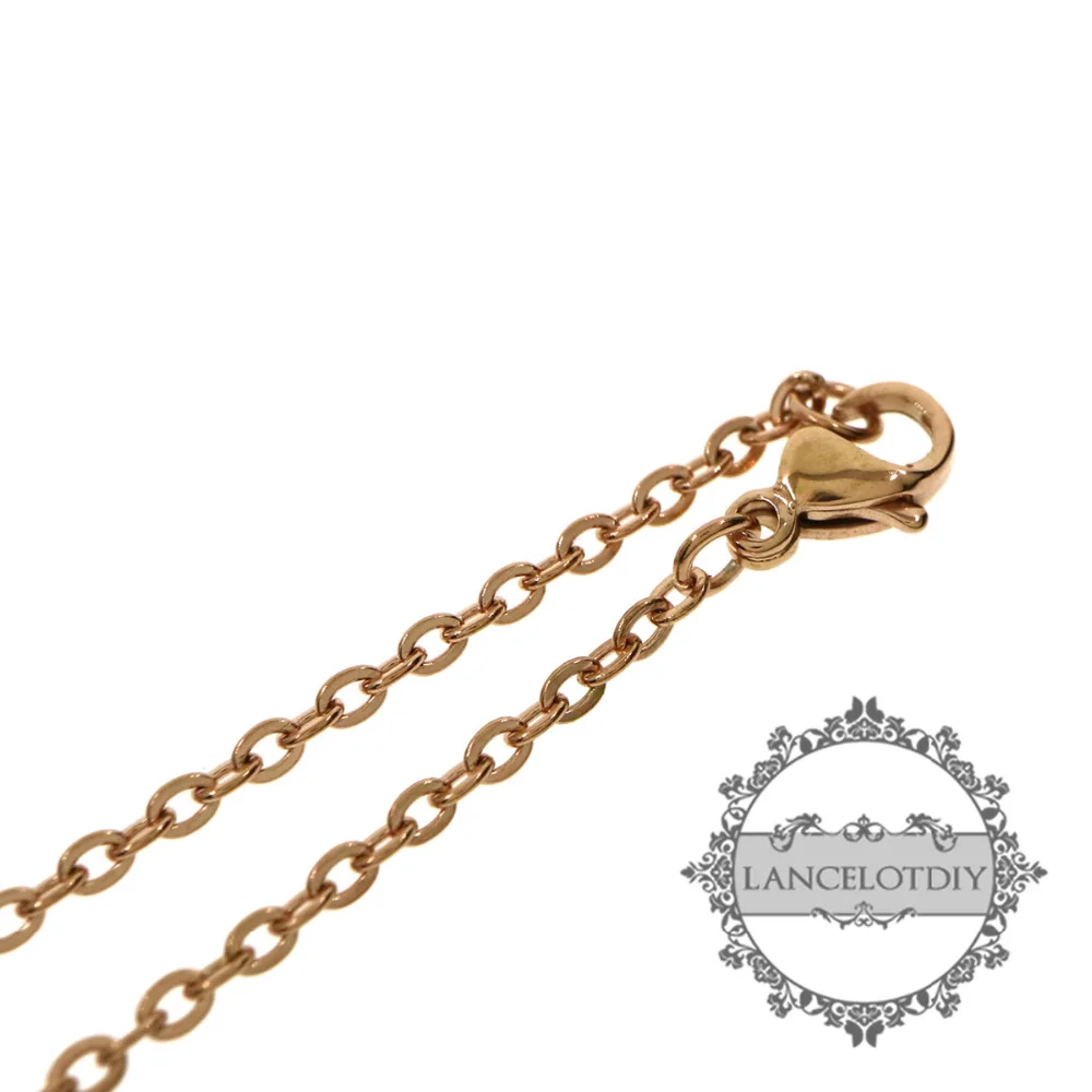

oval simple rose gold color stainless steel necklace chain supplies 1329002