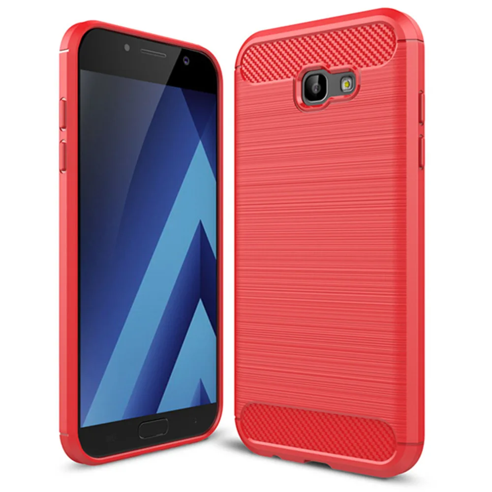 Для Samsung Galaxy A7 2017 [углеродного волокна] 2in1 мода Премиум матовый Панцири ТПУ Мягкая