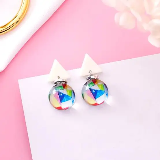 MENGJIQIAO 2018 новый цветной акриловый шарик Висячие серьги для женщин Мода Bijoux