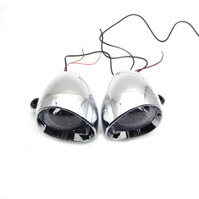 1Pai 10 мм Хромированный Светодиодный светильник для мотоцикла ABS противотуманная