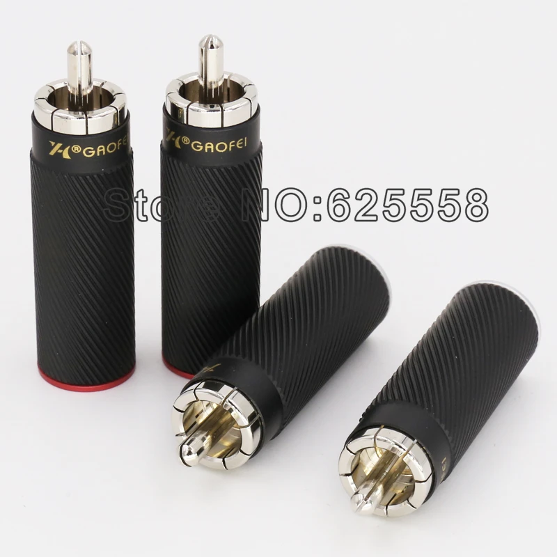 Бесплатная доставка 4 шт. латунь родиевое покрытие Rca вилки разъем hi-end аудио |