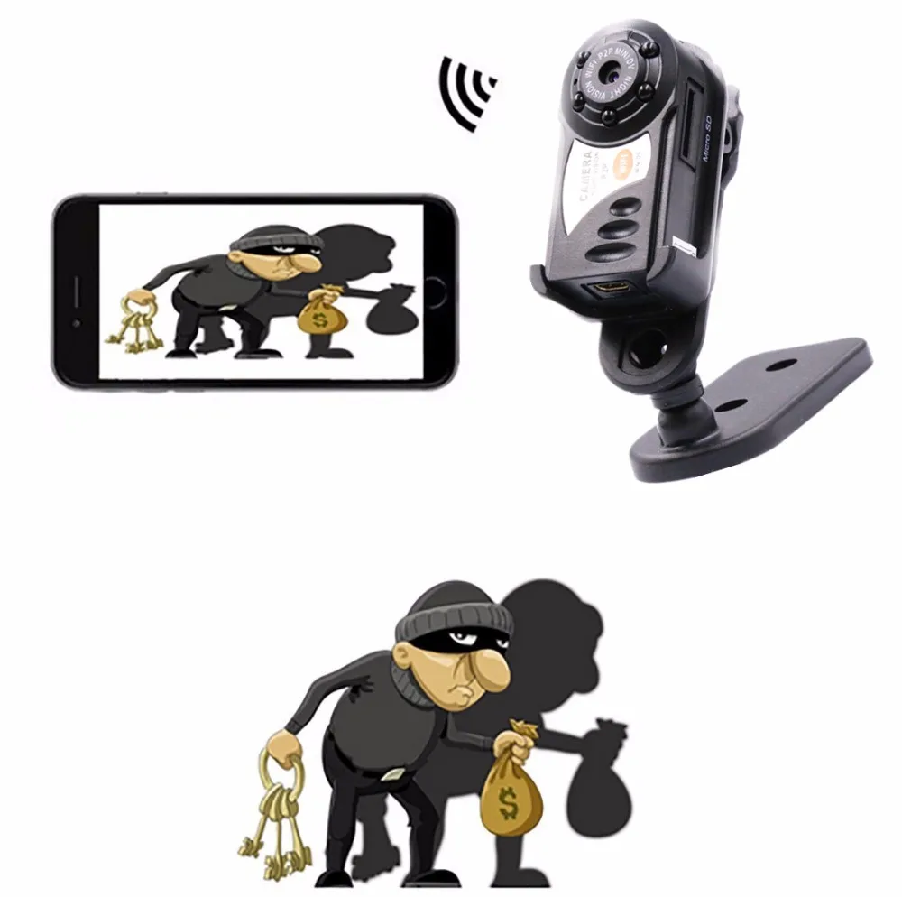 Бесплатная доставка Горячие Видео Wi Fi мини Q7 Камера 720 P DV DVR Беспроводной IP видео