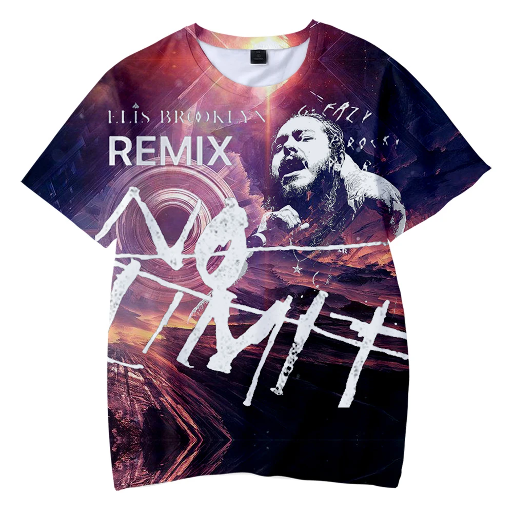 Post Malone/Модная Детская футболка с 3D принтом; Уличная Повседневная футболка с короткими рукавами для мальчиков; коллекция года; Повседневная летняя футболка для детей