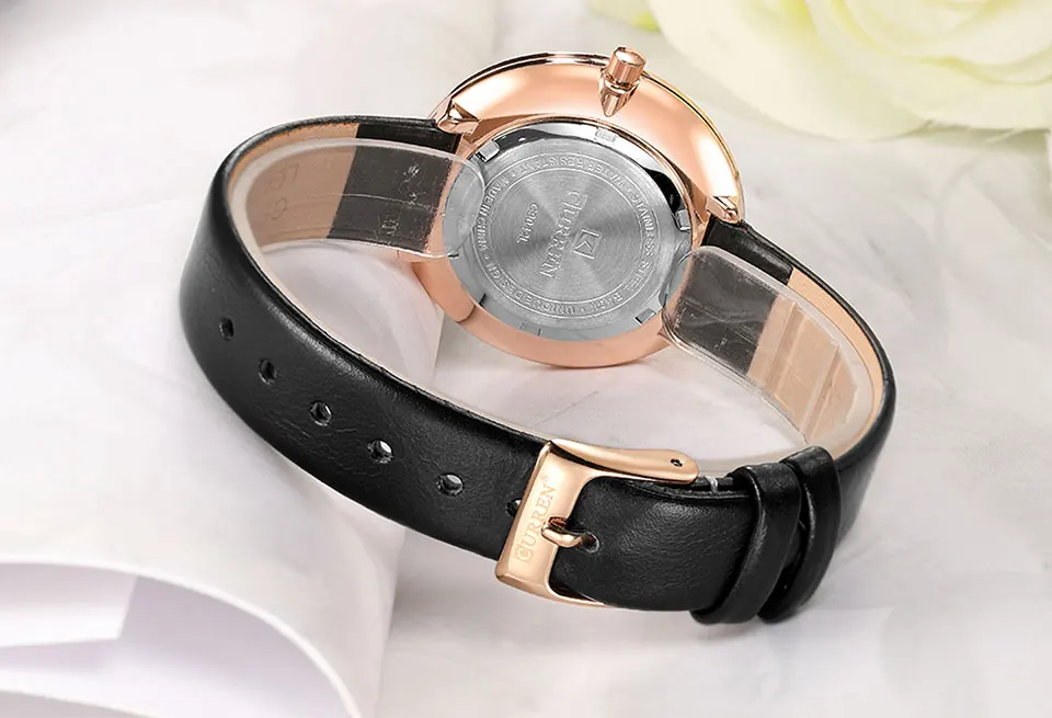 CURREN простые кожаные аналоговые кварцевые женские часы Montre Femme новые часы под платье женские наручные часы женские модные повседневные часы