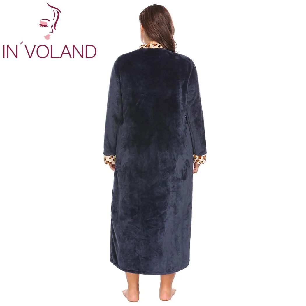 IN'VOLAND женское нижнее белье мягкая теплая флисовая Пижама большого размера с