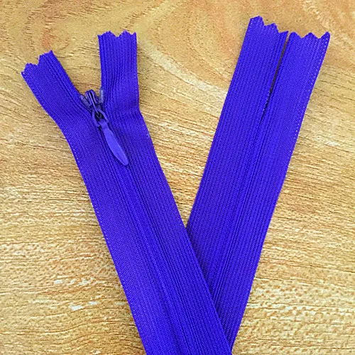Dark Purple 10 pieces#3 30 cm(12 inch) nylon invisible soft tulle coil zipper sewing(color please choose - Color: Dark Purple